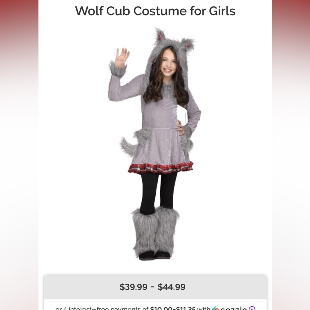 Girls wolf cub Halloween costume